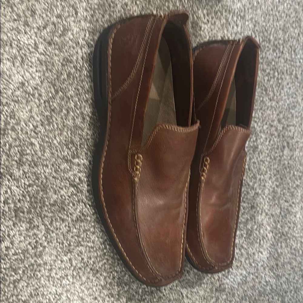 Cole Hahn Brown Leather Slip-On Loafers with Moccasin Design